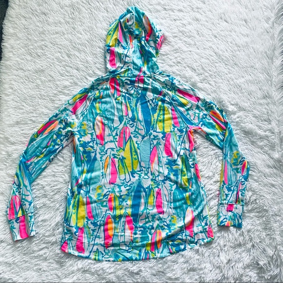 Lilly Pulitzer | Mooring Hoodie Multi "Beach and Bae" Full Zip Hooded Jacket - Picture 8 of 8